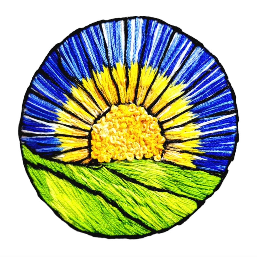 6" embroidery wall decor, sun decor
